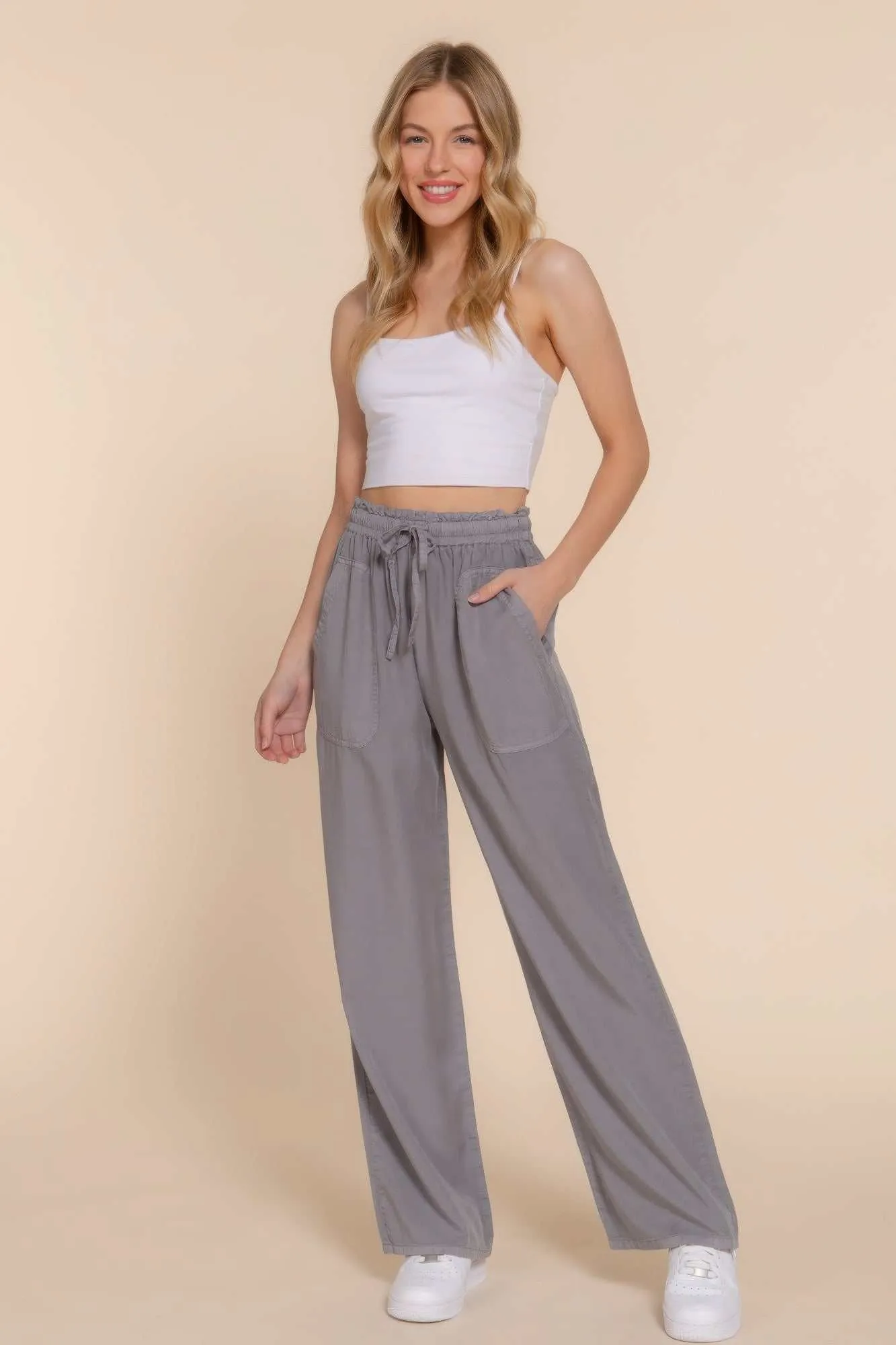 Pants Elastic Waist Tencel Long Pants Perfect for Work Breathable Casual Comfort Comfortable