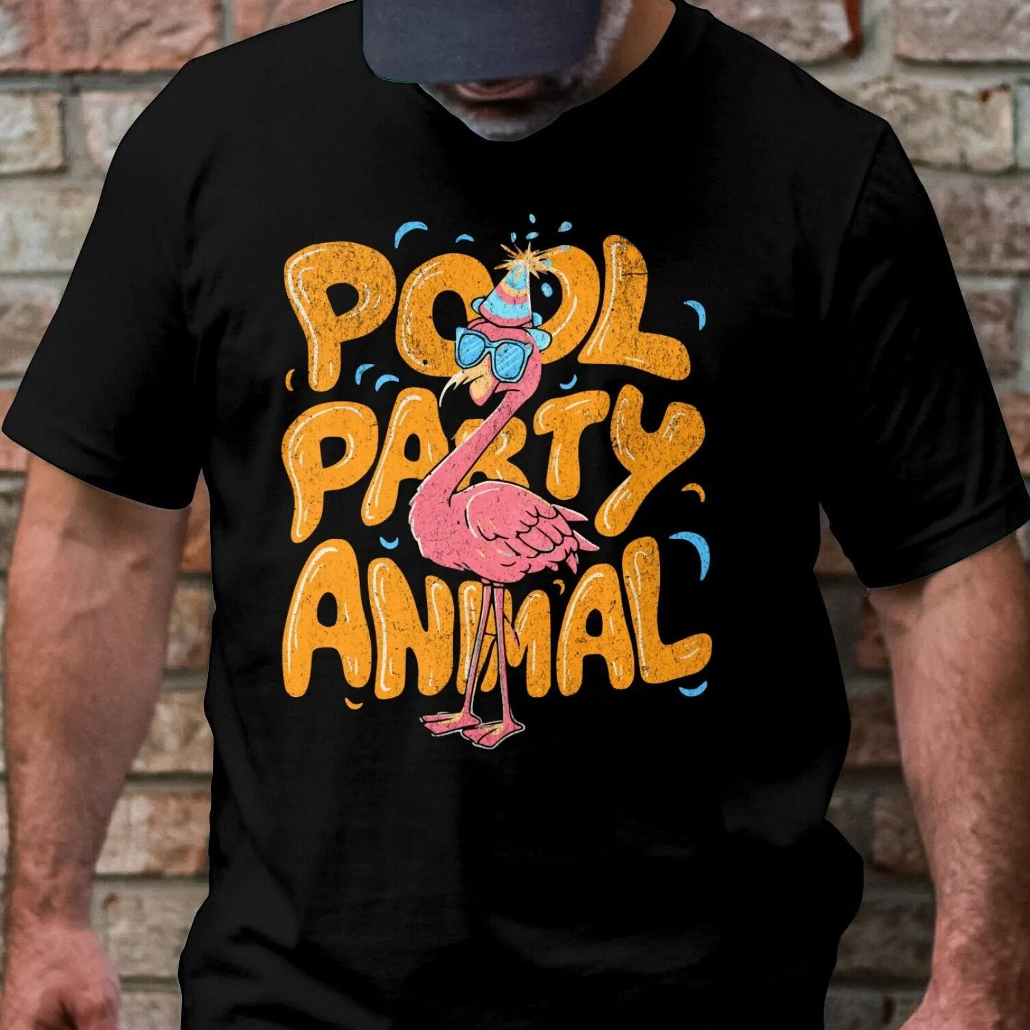 Pool Party Animal T-Shirt, Summer Fun Graphic Tee, Flamingo Party Shirt, Funny Pool Party, Cute Flamingo, Celebration Tank Top