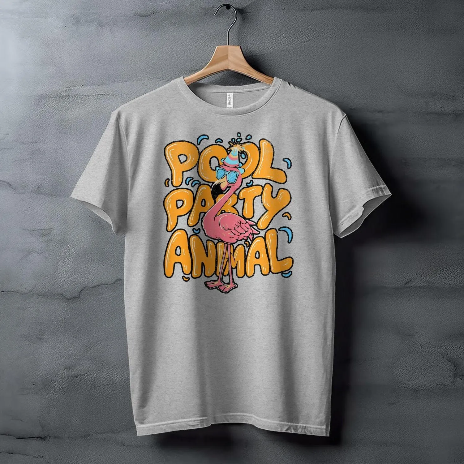 Pool Party Animal T-Shirt, Summer Fun Graphic Tee, Flamingo Party Shirt, Funny Pool Party, Cute Flamingo, Celebration Tank Top