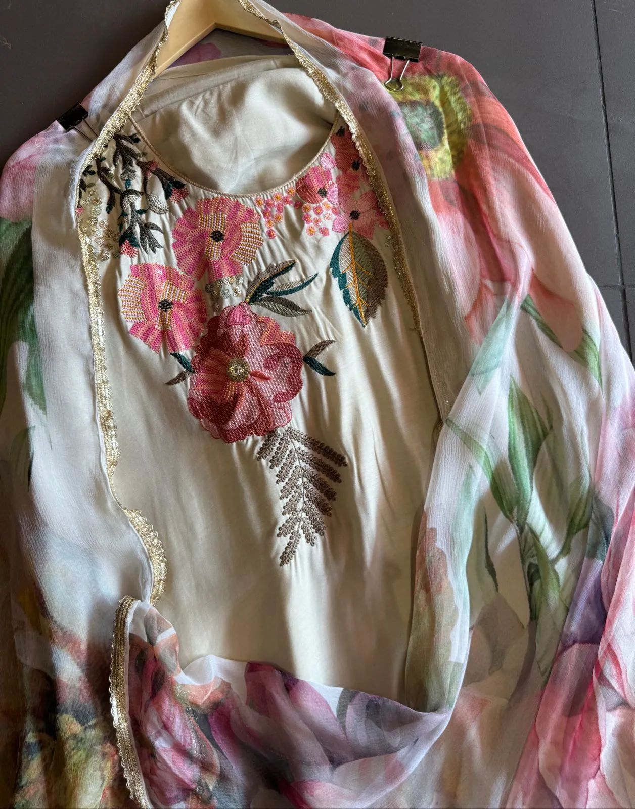 Pure muslin shirt with very designer concept