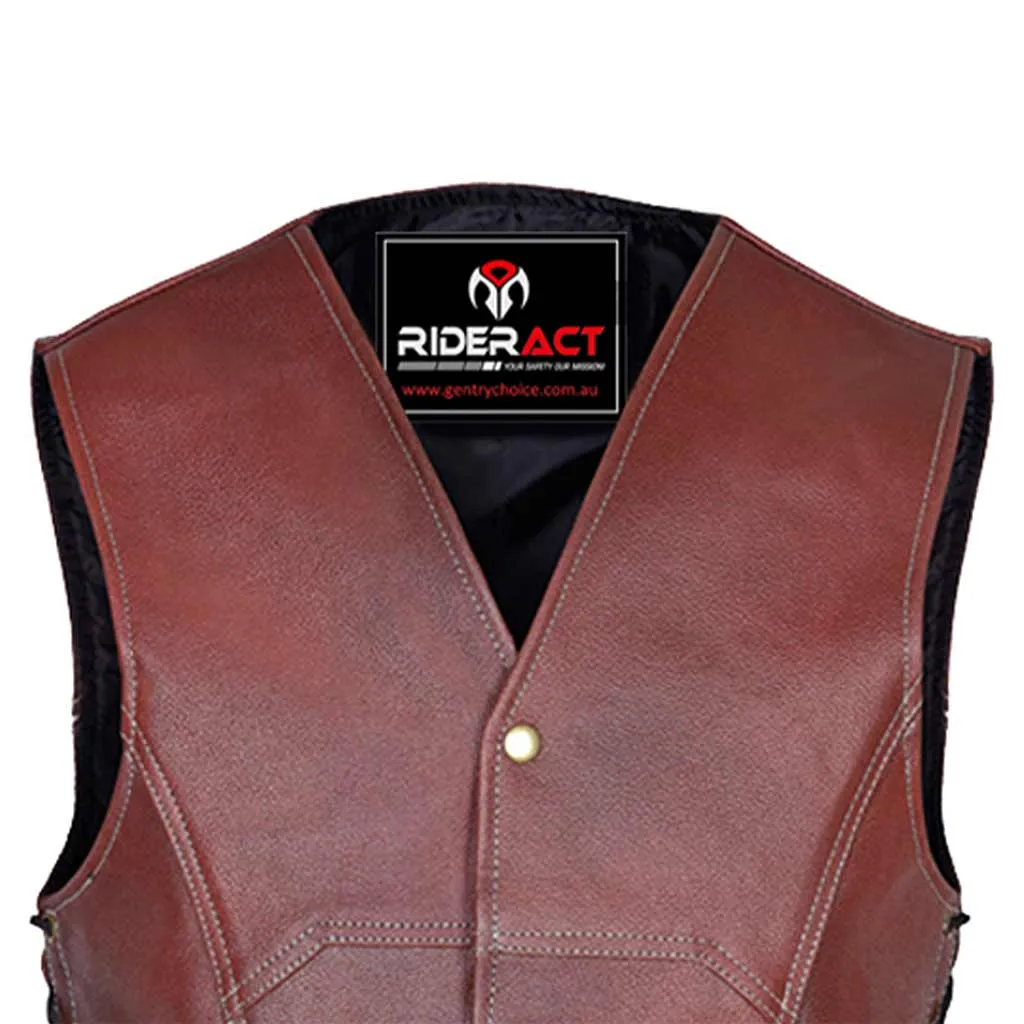RIDERACT® Harley Rustic Brown Vintage Vest