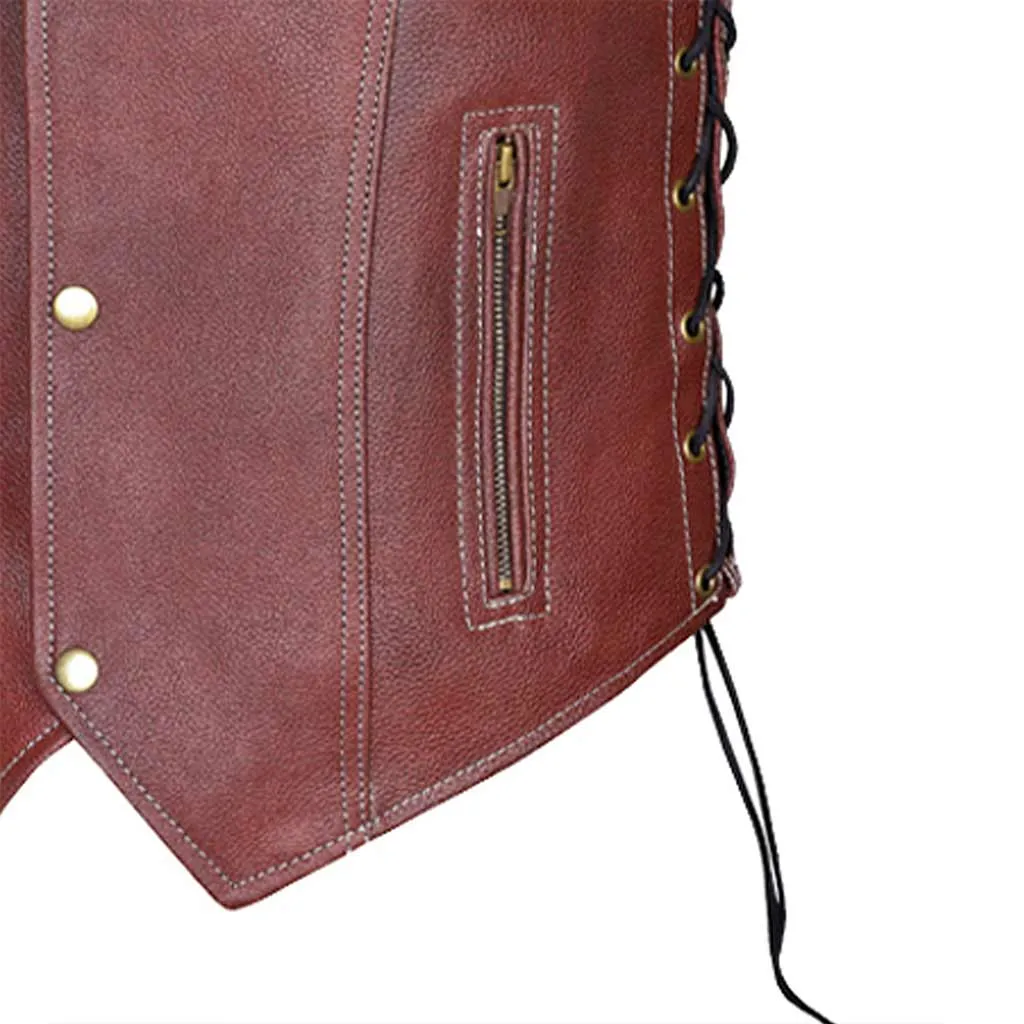 RIDERACT® Harley Rustic Brown Vintage Vest