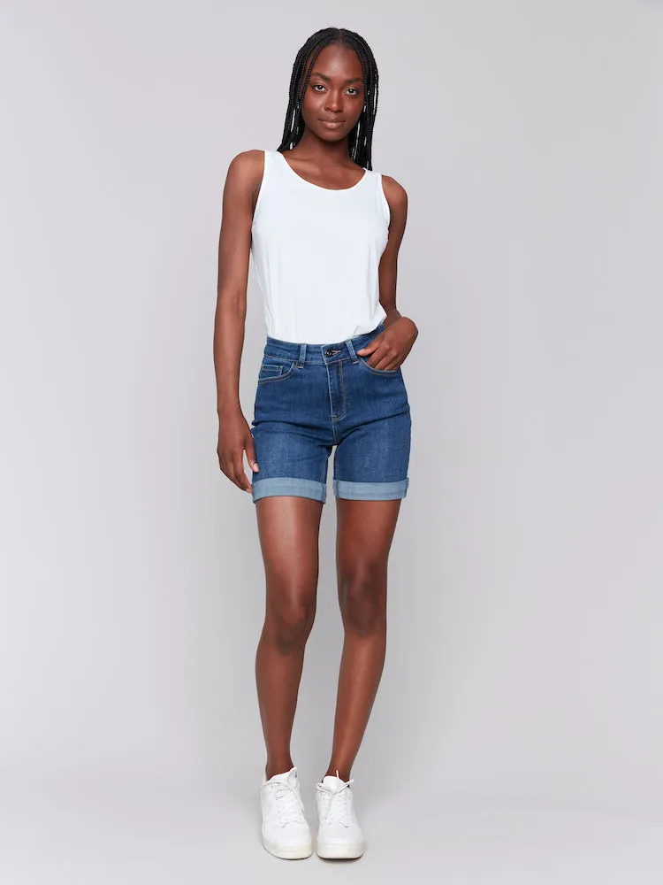 Rolled Cuff Denim Shorts