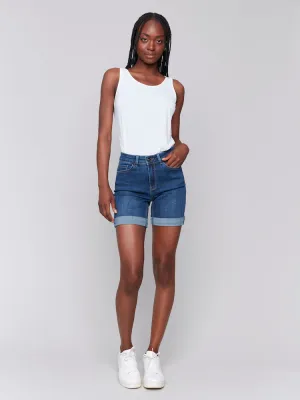 Rolled Cuff Denim Shorts