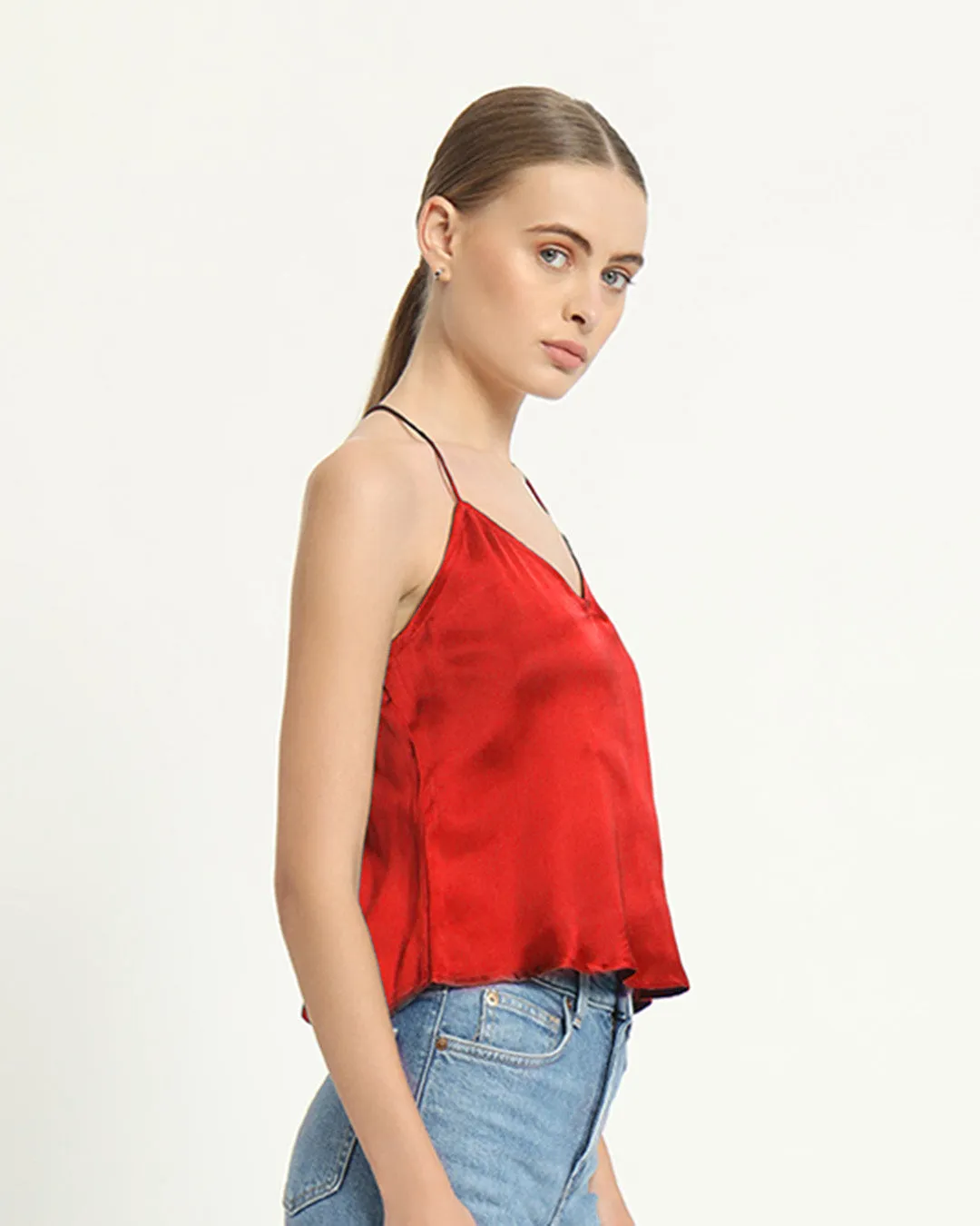 Satin Chic Scarlet Red Camisole