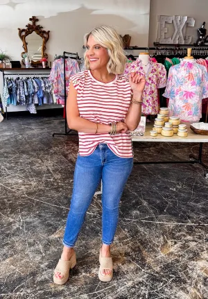Setting Sail Casual Top - Red