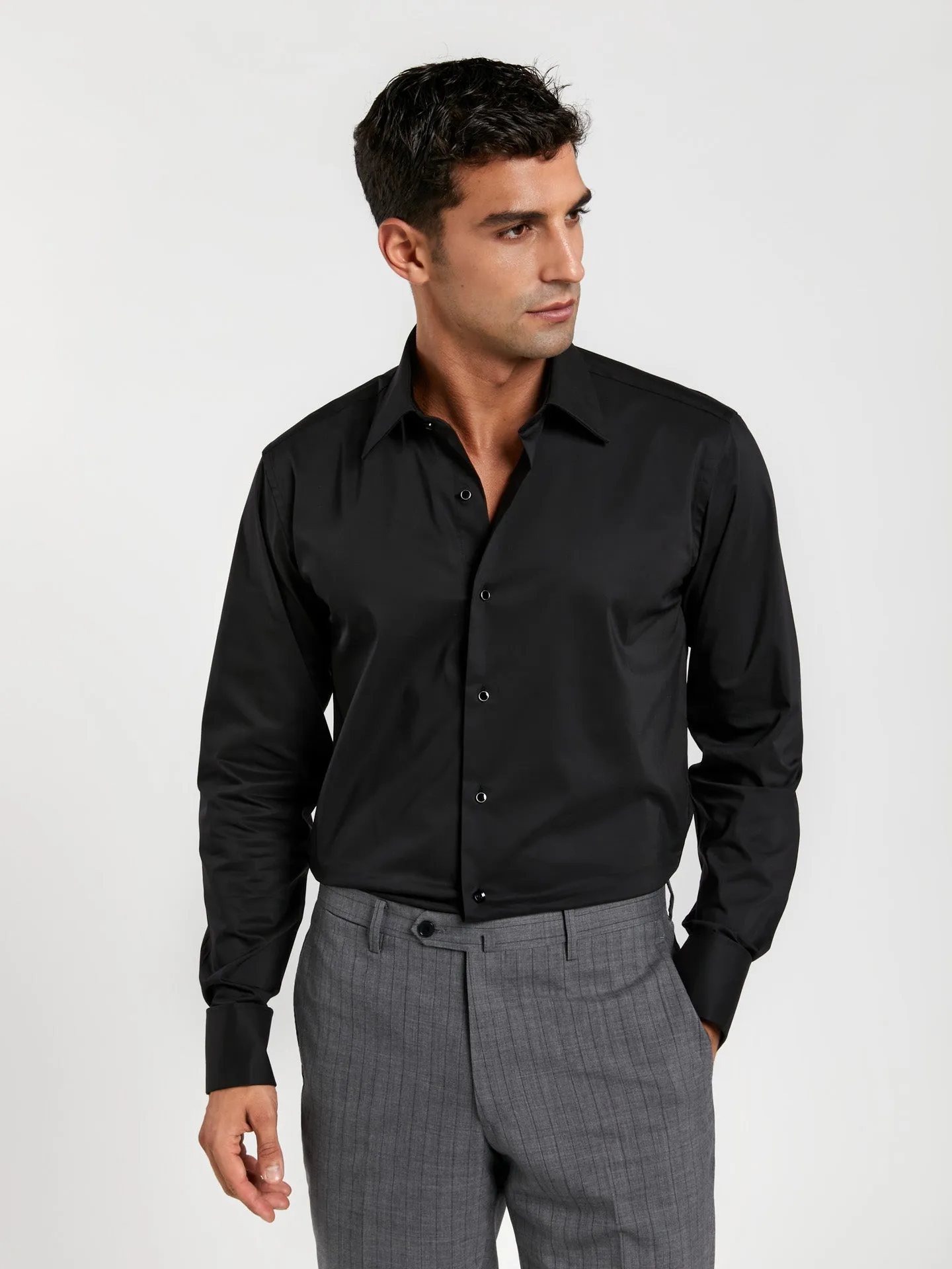 Slim fit party plain poplin comfort shirt