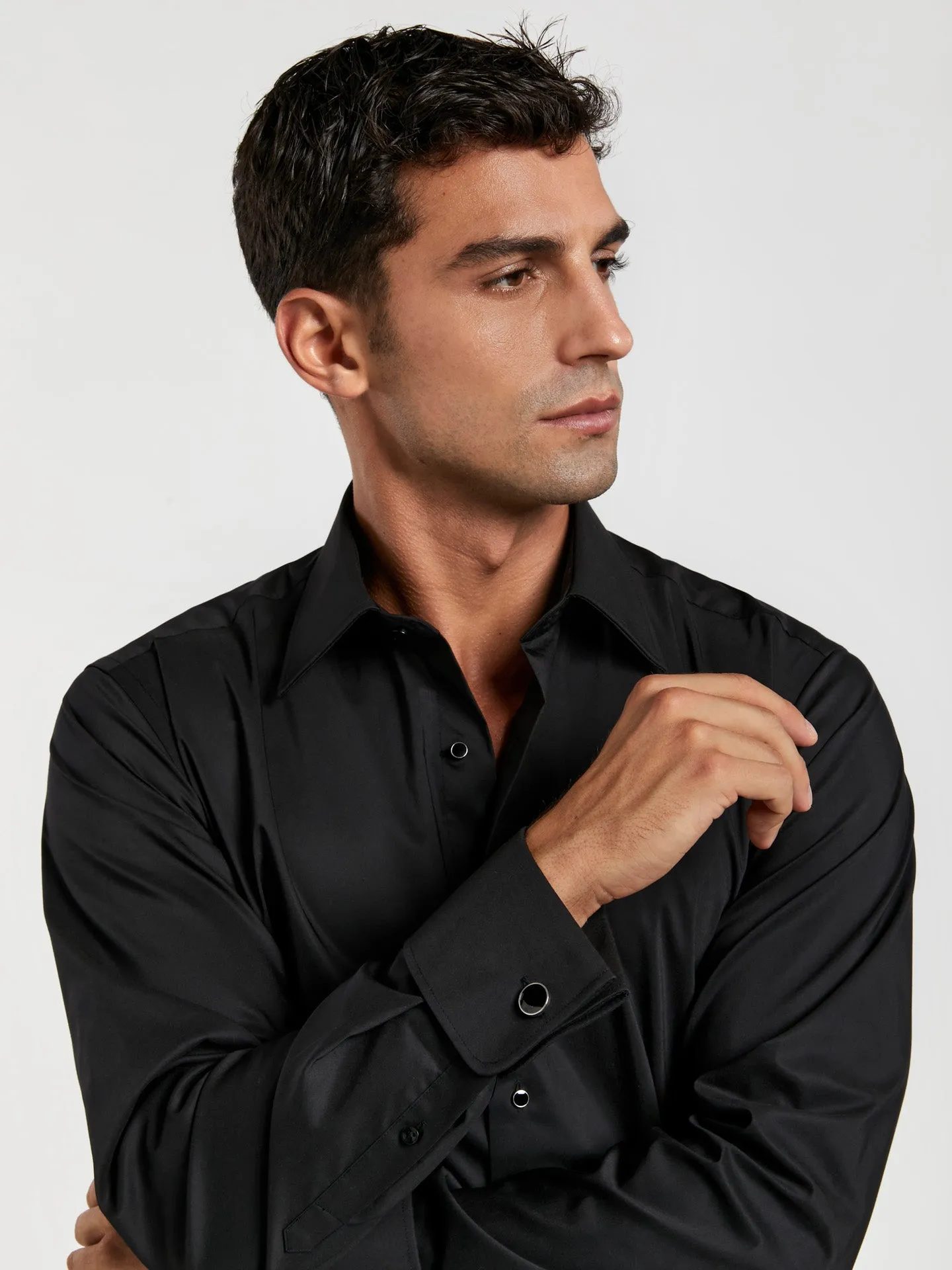 Slim fit party plain poplin comfort shirt