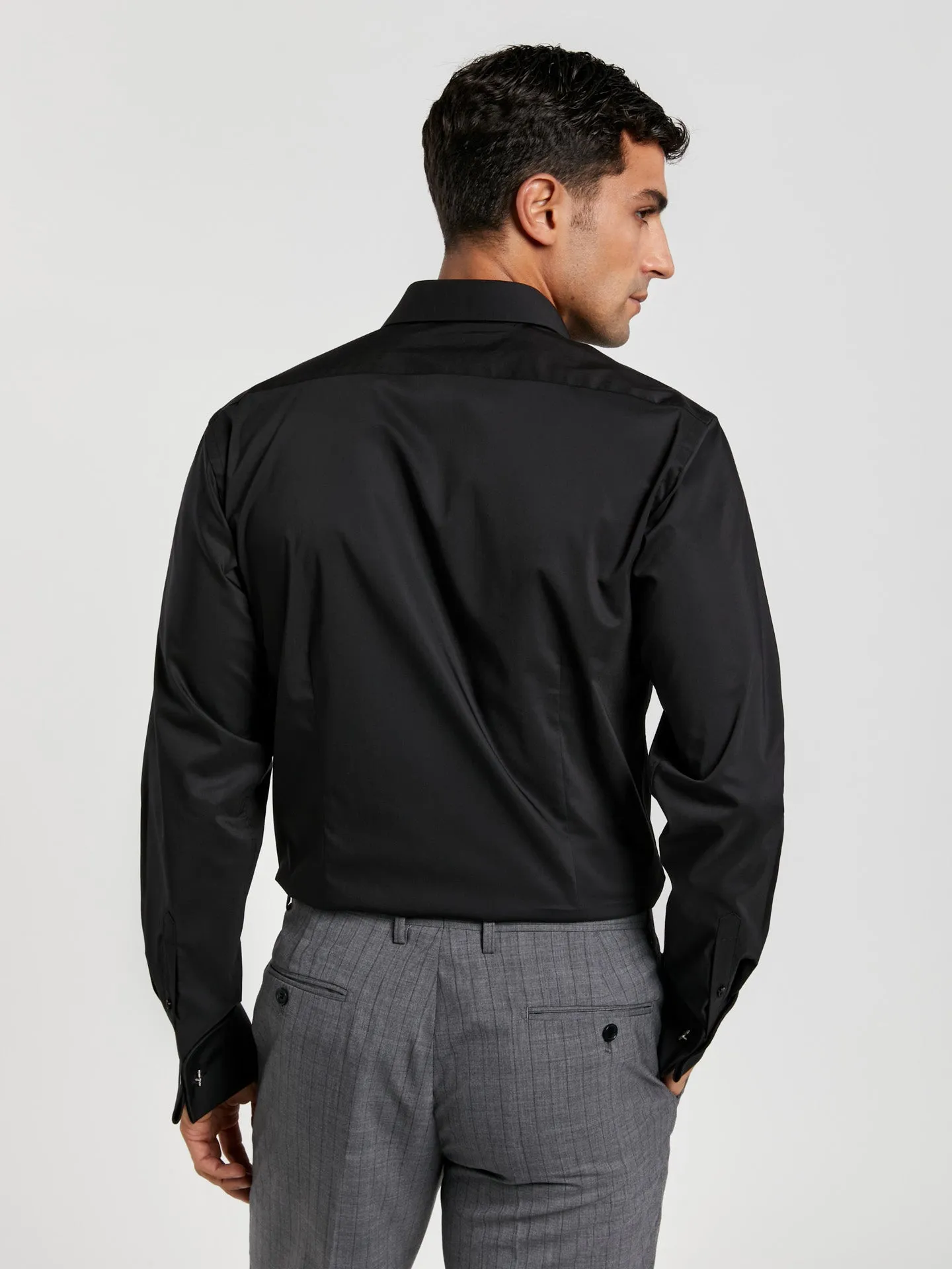Slim fit party plain poplin comfort shirt