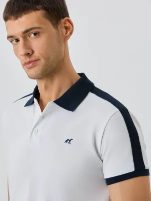 Slim Fit Piqué Polo In Recycled Polyester And Cotton Blend