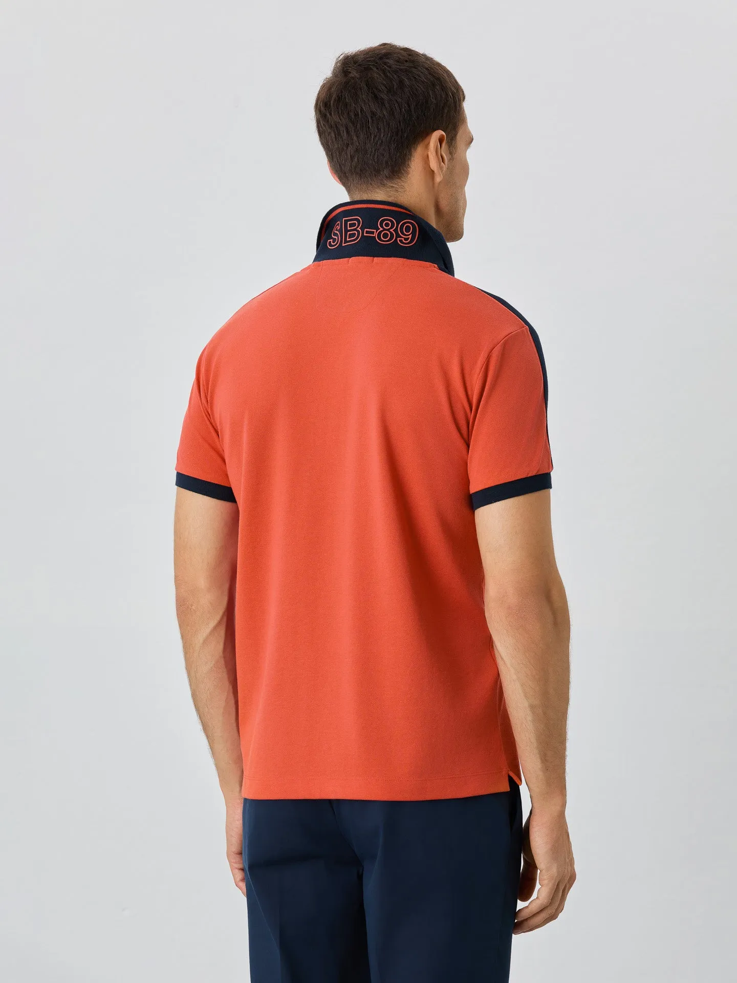 Slim Fit Piqué Polo In Recycled Polyester And Cotton Blend