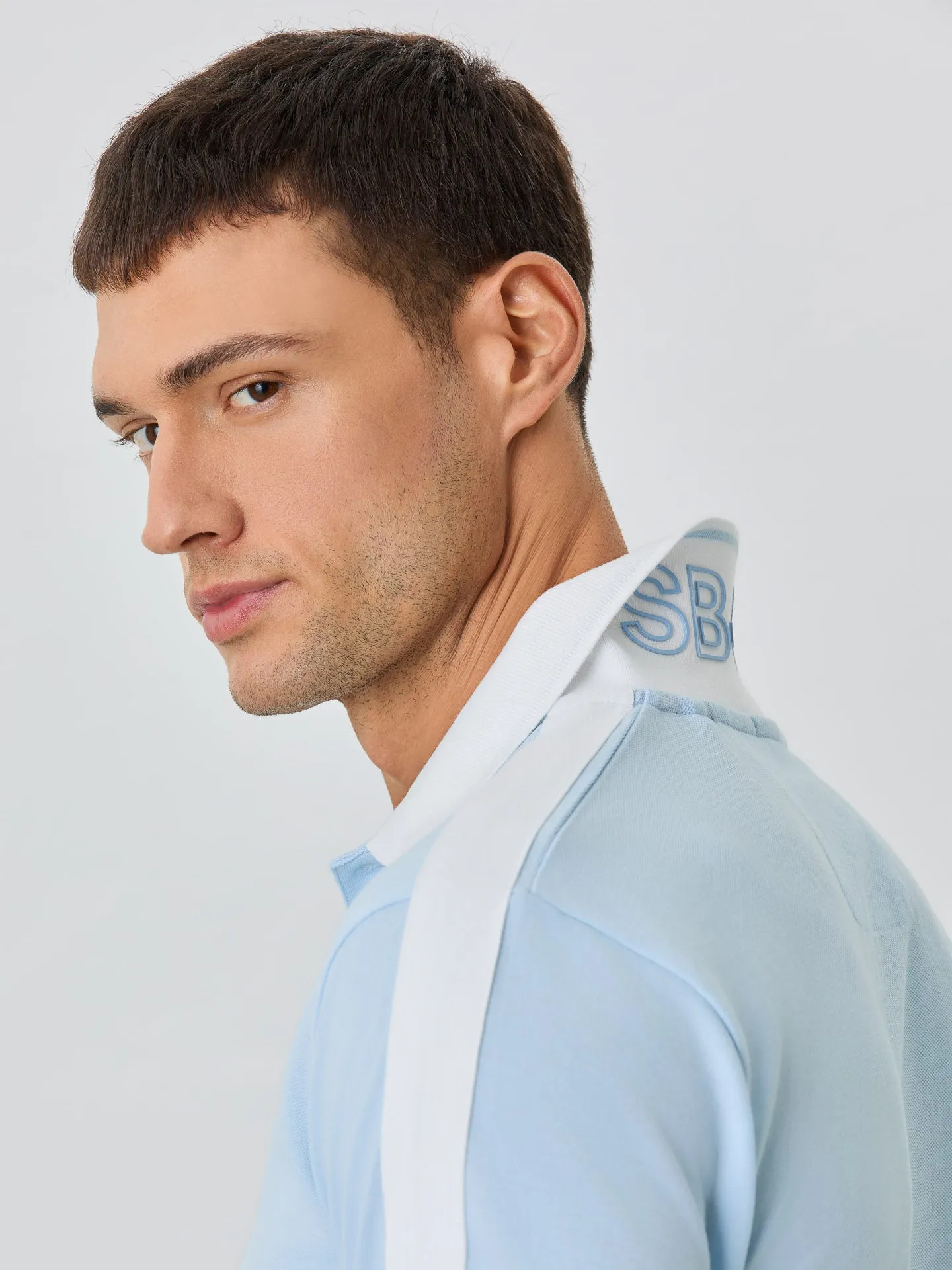 Slim Fit Piqué Polo In Recycled Polyester And Cotton Blend