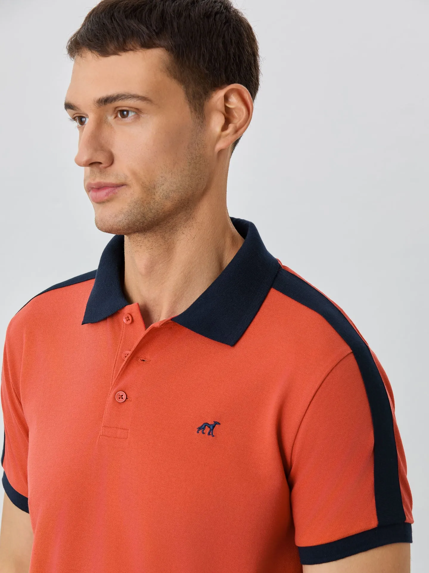 Slim Fit Piqué Polo In Recycled Polyester And Cotton Blend