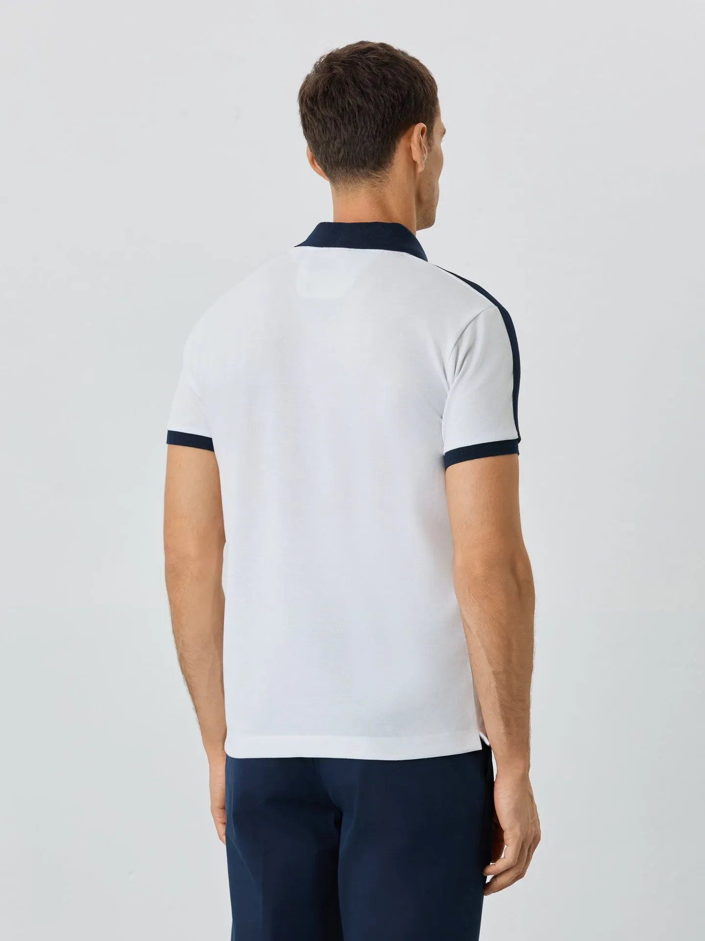 Slim Fit Piqué Polo In Recycled Polyester And Cotton Blend