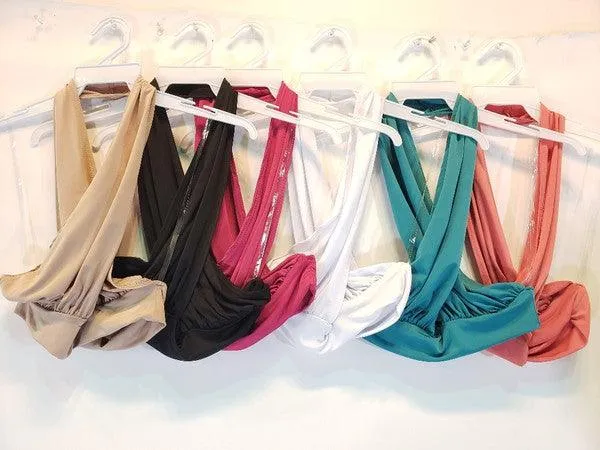 Slinky knit cut out peek a boo halter top