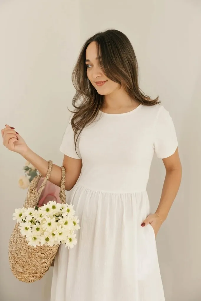 Smash   Tess 'Andi' Midi Dress - Ivory
