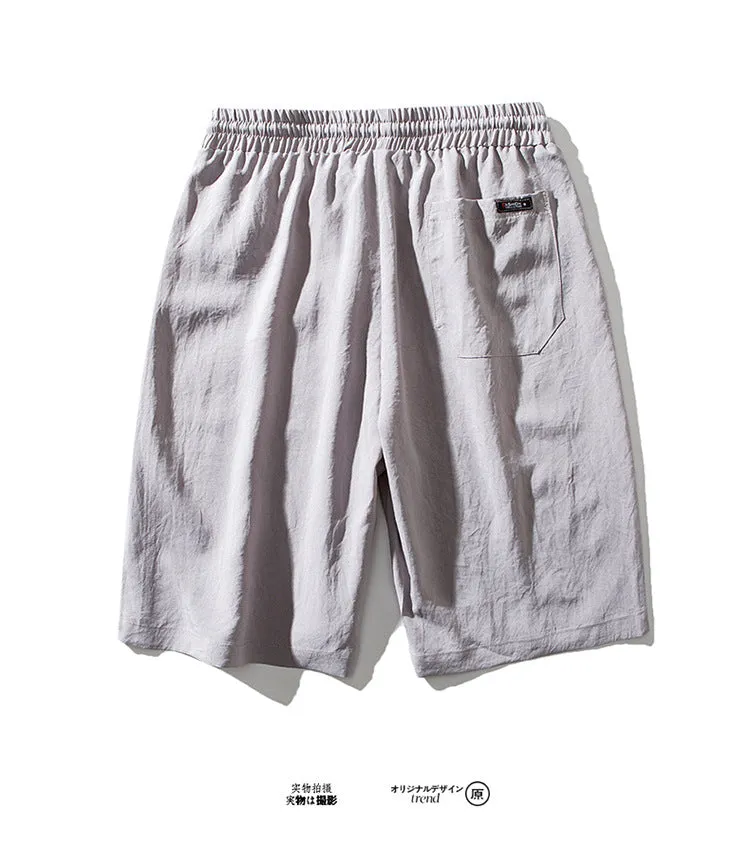 Summer Thin Men Pants Silk Running Shorts Trendy INS Trendy Loose Casual knee length Outdoor Shorts