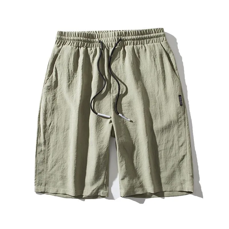 Summer Thin Men Pants Silk Running Shorts Trendy INS Trendy Loose Casual knee length Outdoor Shorts