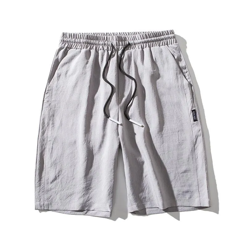 Summer Thin Men Pants Silk Running Shorts Trendy INS Trendy Loose Casual knee length Outdoor Shorts
