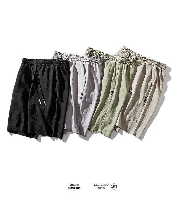 Summer Thin Men Pants Silk Running Shorts Trendy INS Trendy Loose Casual knee length Outdoor Shorts