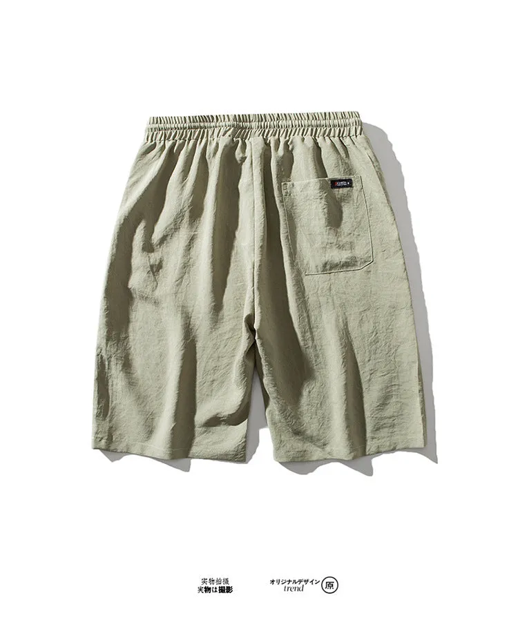 Summer Thin Men Pants Silk Running Shorts Trendy INS Trendy Loose Casual knee length Outdoor Shorts