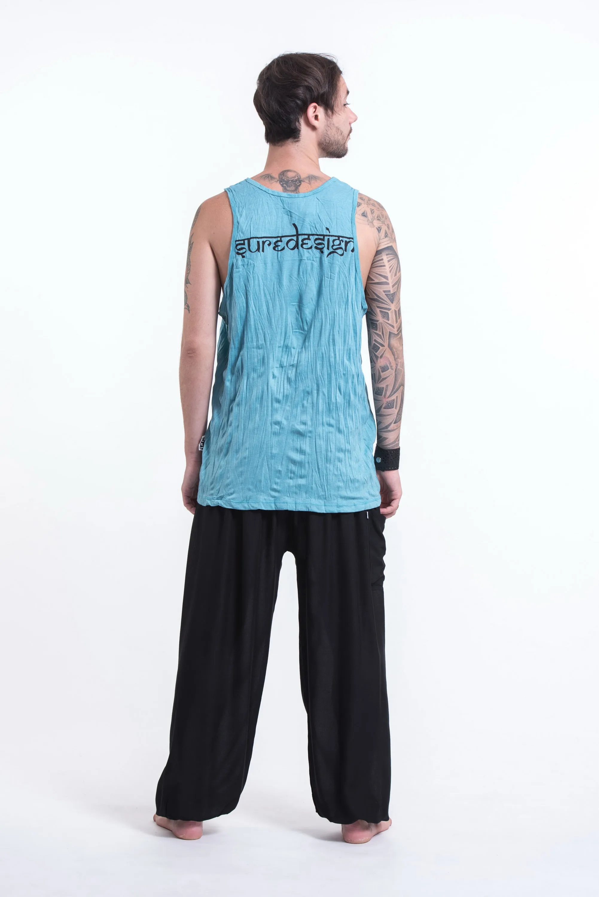 Sure Design Men's See No Evil Buddha Tank Top Turquoise