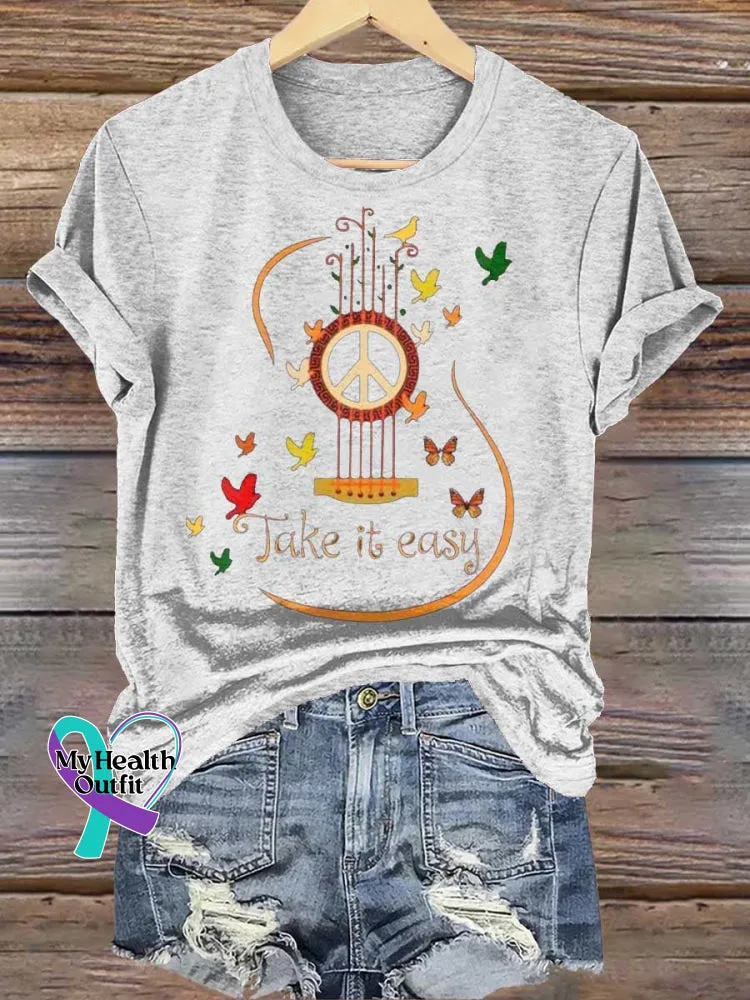 Take It Easy Guitar Butterfly T-shirt
