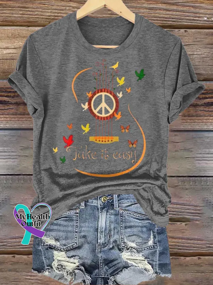 Take It Easy Guitar Butterfly T-shirt