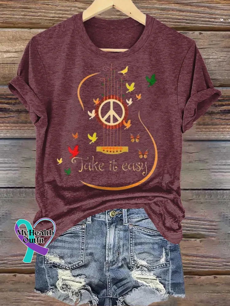 Take It Easy Guitar Butterfly T-shirt