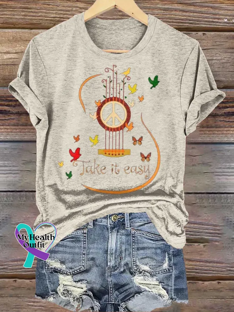 Take It Easy Guitar Butterfly T-shirt