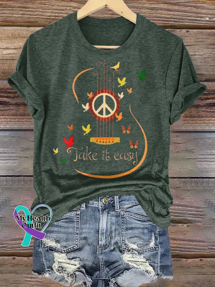 Take It Easy Guitar Butterfly T-shirt