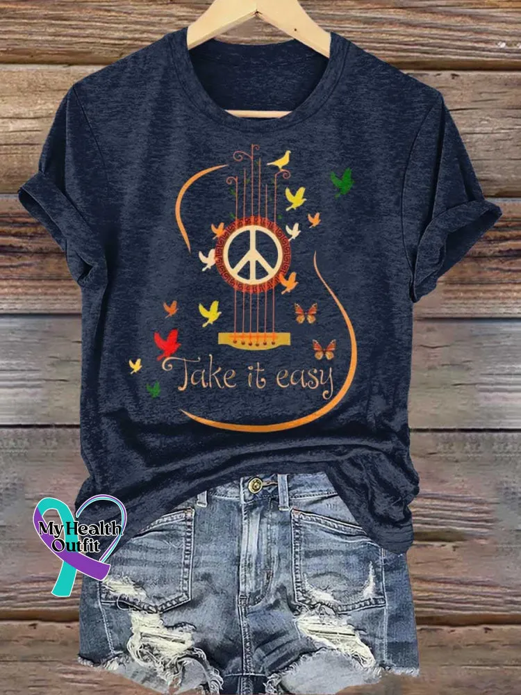 Take It Easy Guitar Butterfly T-shirt