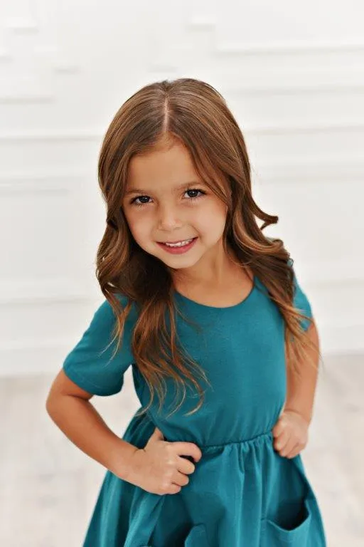 Teal Twirl Dress