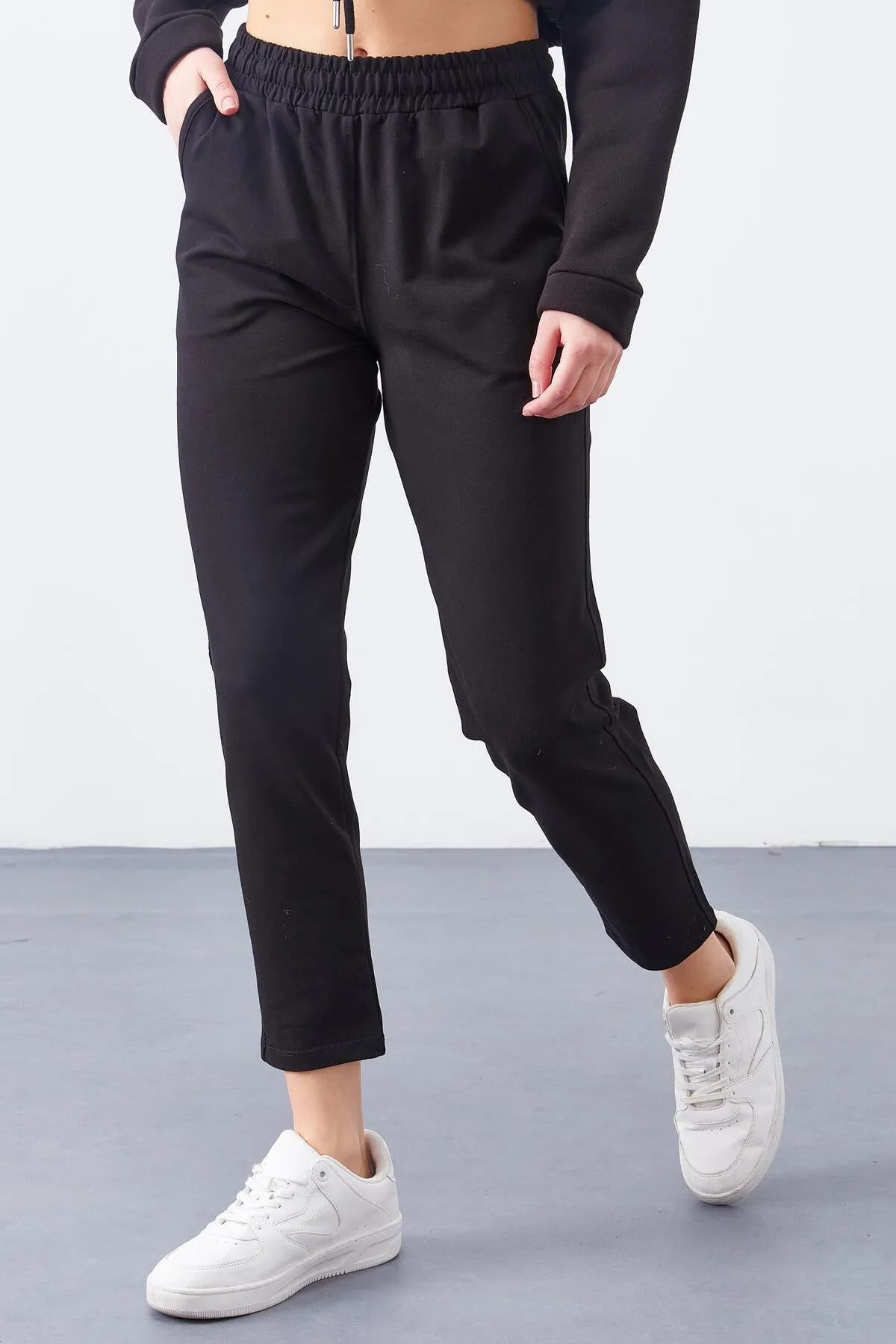 TMY Black High Waist Jogger Comfortable Fit Slim Leg Women's Sweatpants - 94566 - Svyetlahorsk