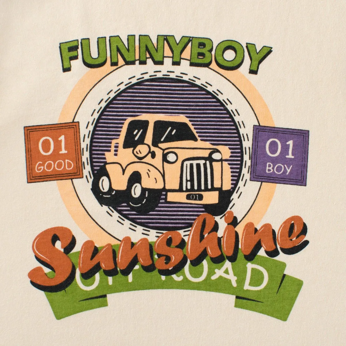 Toddler Boy's Vehicle Print Design Long Sleeve Cotton T-shirt