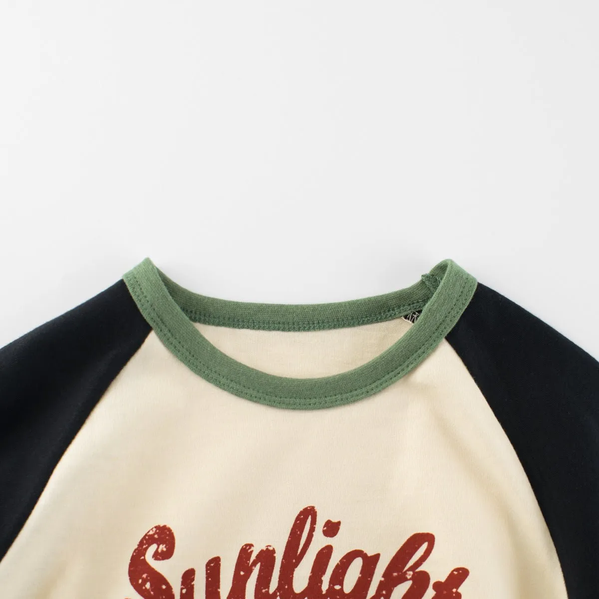 Toddler/Kid Boy Sunlight Baseball Tee Design Long Sleeve Shirt