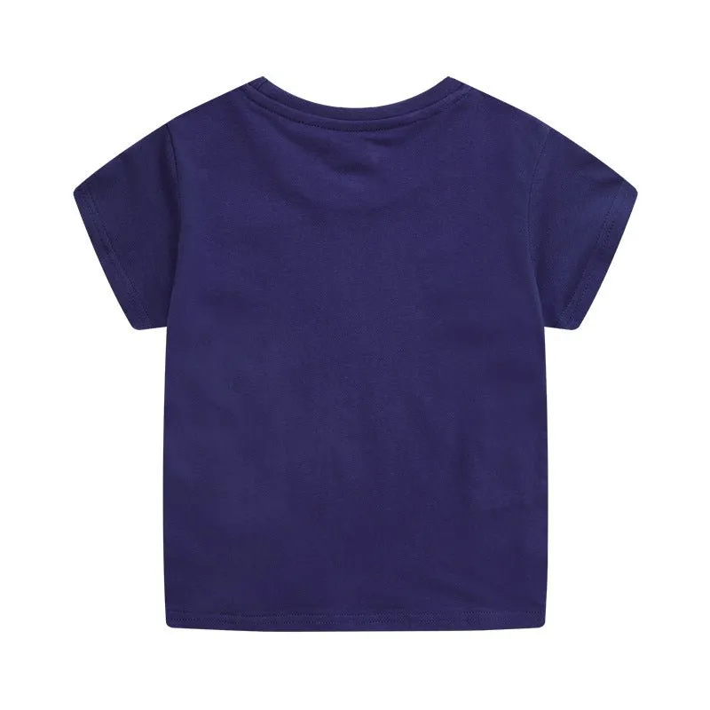 Toddler/Kid Boy's Dino In The Moonlight Glow Design T-shirt