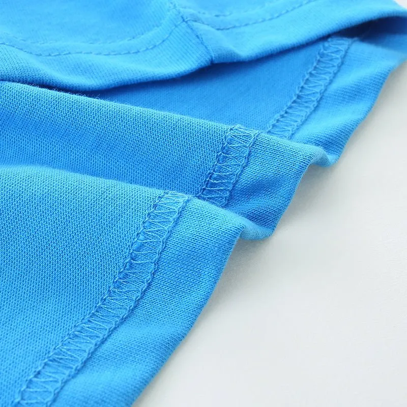 Toddler/Kid Boy's Dinosaur Design Blue Cotton T-shirt for Summer