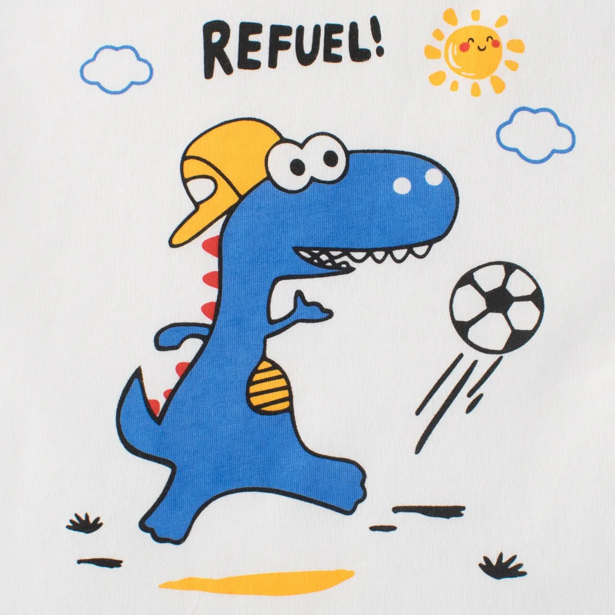 Toddler/Kid Boy's Short Sleeve Dino Soccer Star Print Design Tee