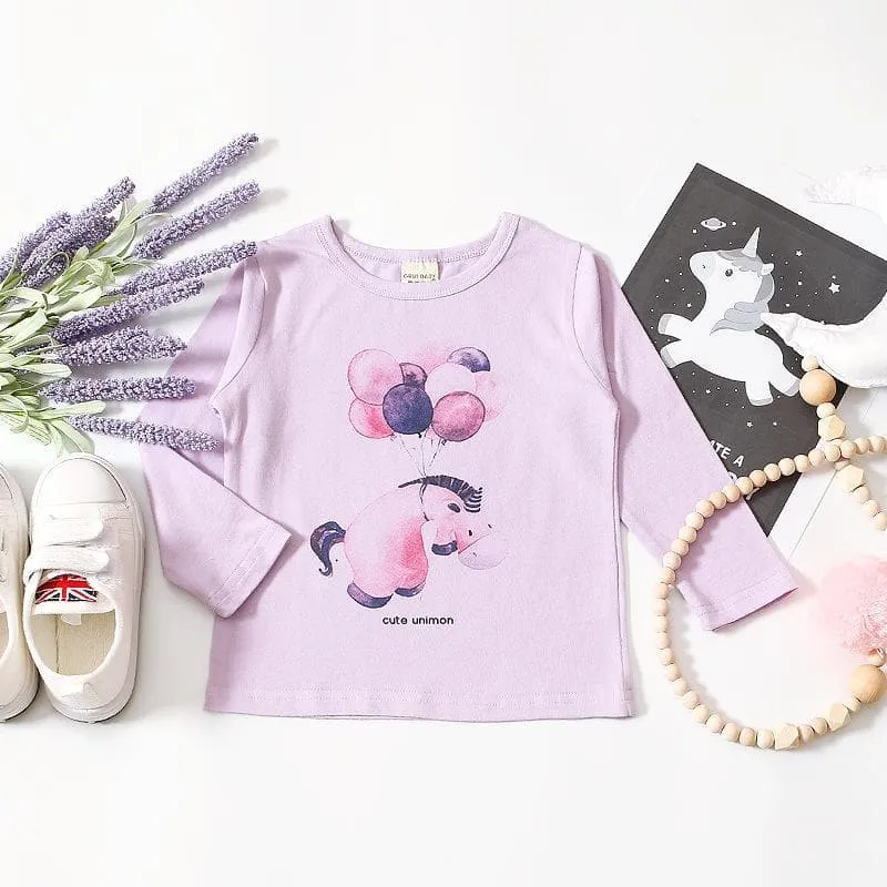 Toddler/Kid Girl's Animal Prints Long Sleeve Shirt (3 designs)