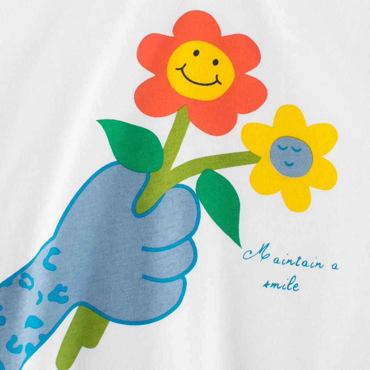 Toddler/Kid Girl's Short Sleeve Sunflowers Design White Tee