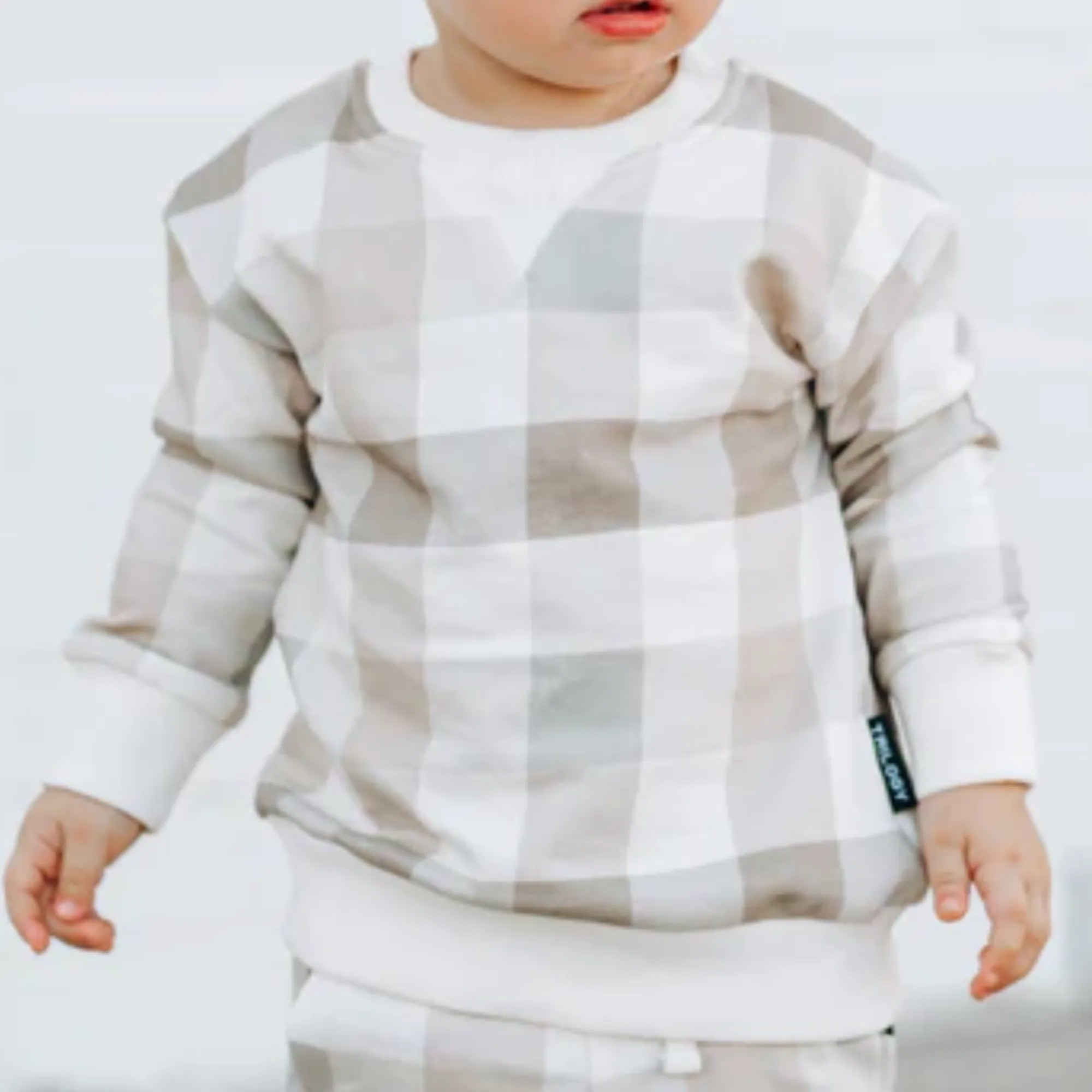 Trilogy Design Co - Neutral Plaid Pullover in Taupe