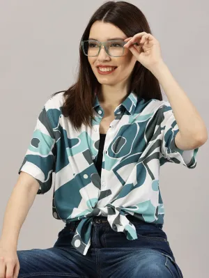 Vibrant Palette Half-Sleeve Oversized Shirt