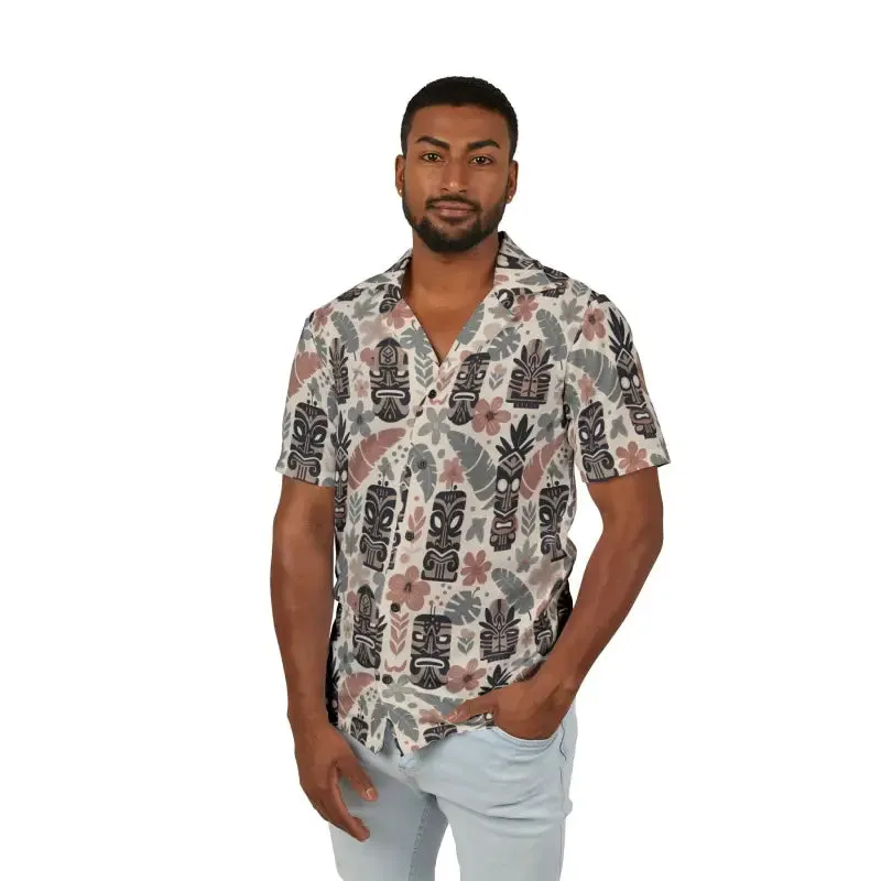 Vibrant Tiki Patterns Hawaiian Camp Shirt