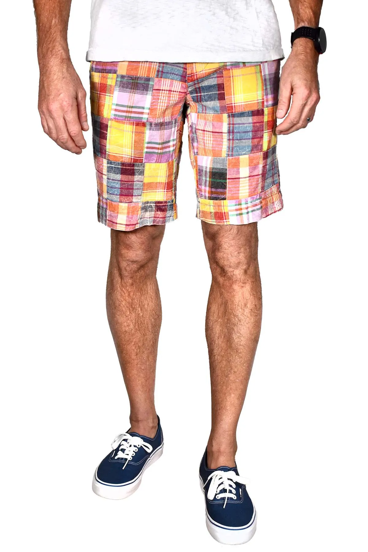 Vintage 1946 Patch Madras Short<br>Auburn<br>Flat Front<br>Modern Fit