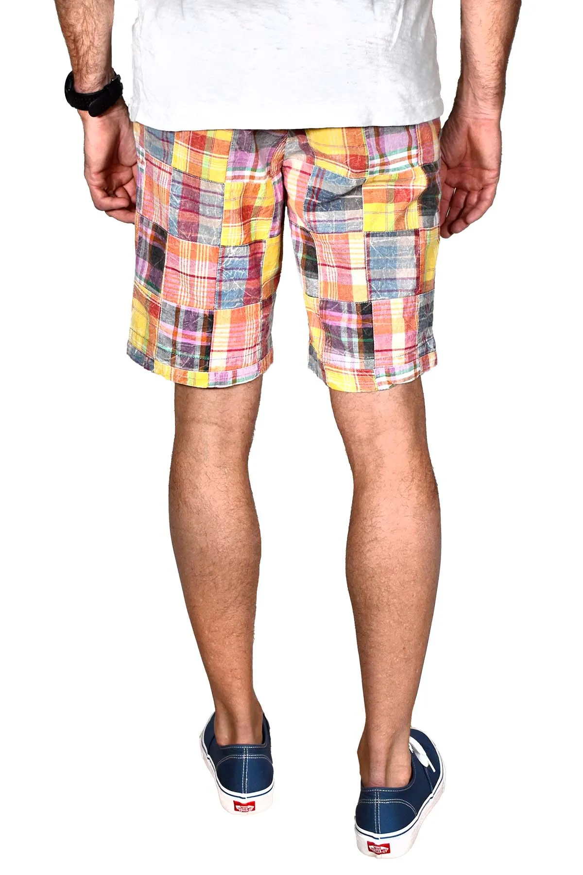 Vintage 1946 Patch Madras Short<br>Auburn<br>Flat Front<br>Modern Fit