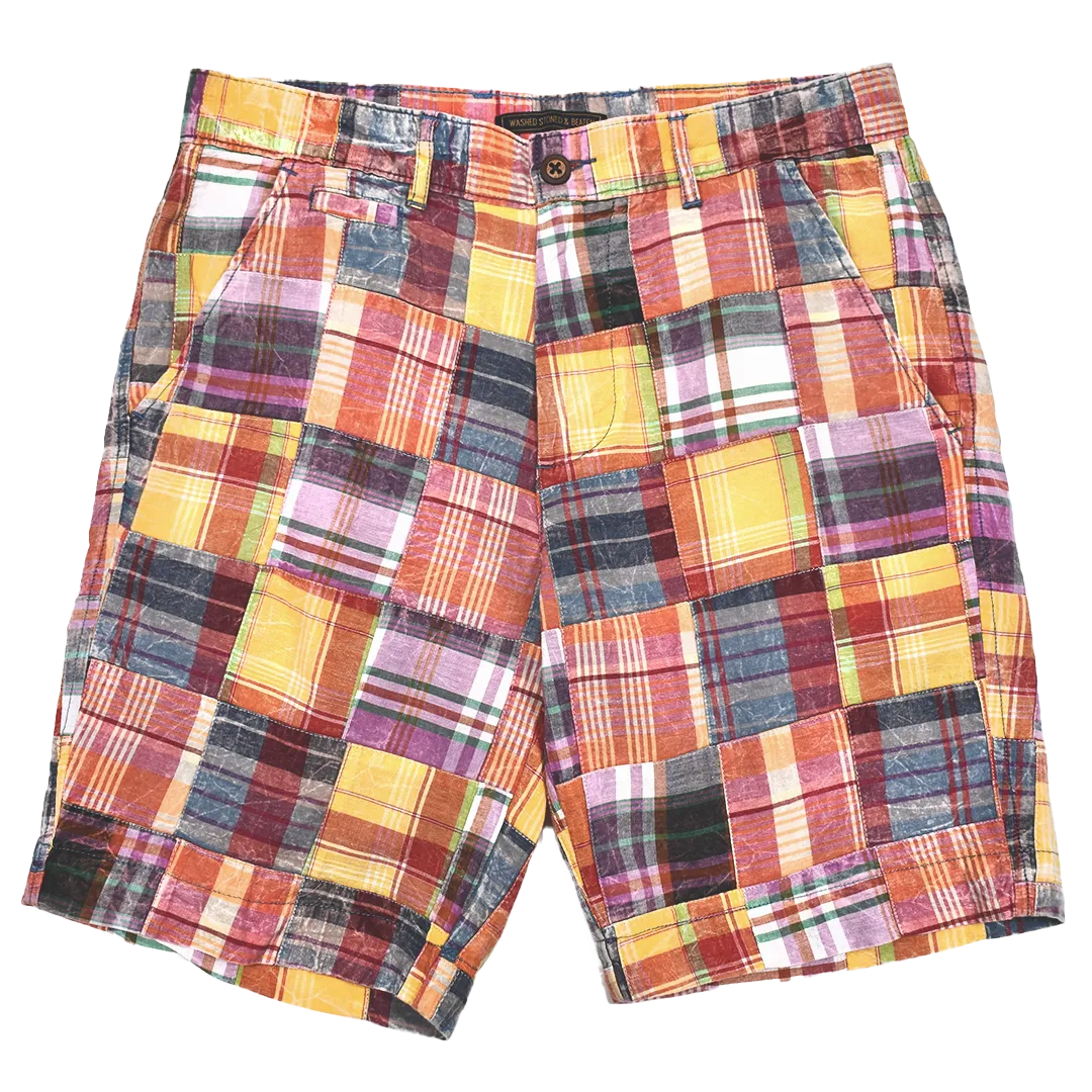 Vintage 1946 Patch Madras Short<br>Auburn<br>Flat Front<br>Modern Fit