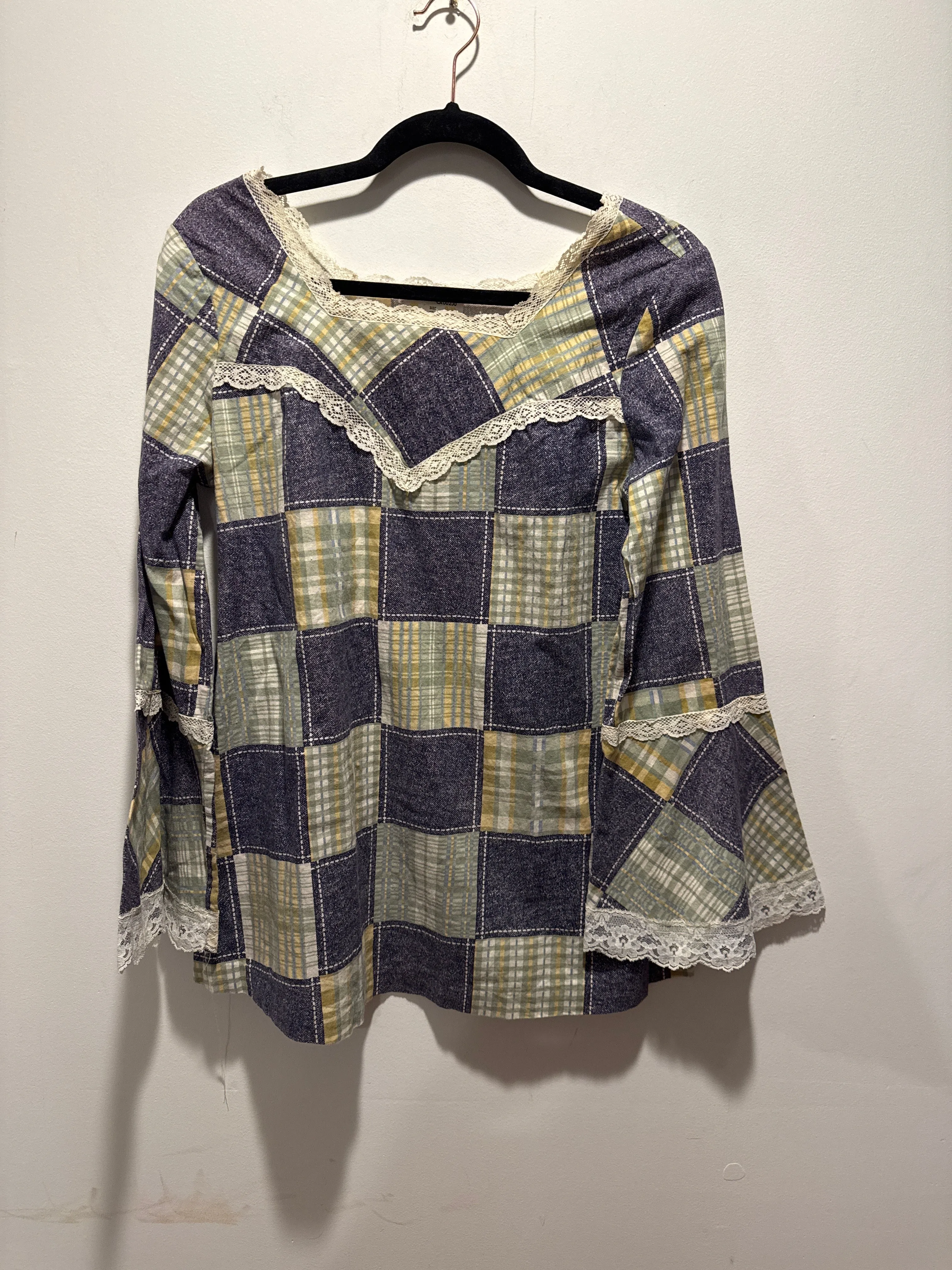 (WC040) Vintage Prairie Patchwork Flare Sleeve