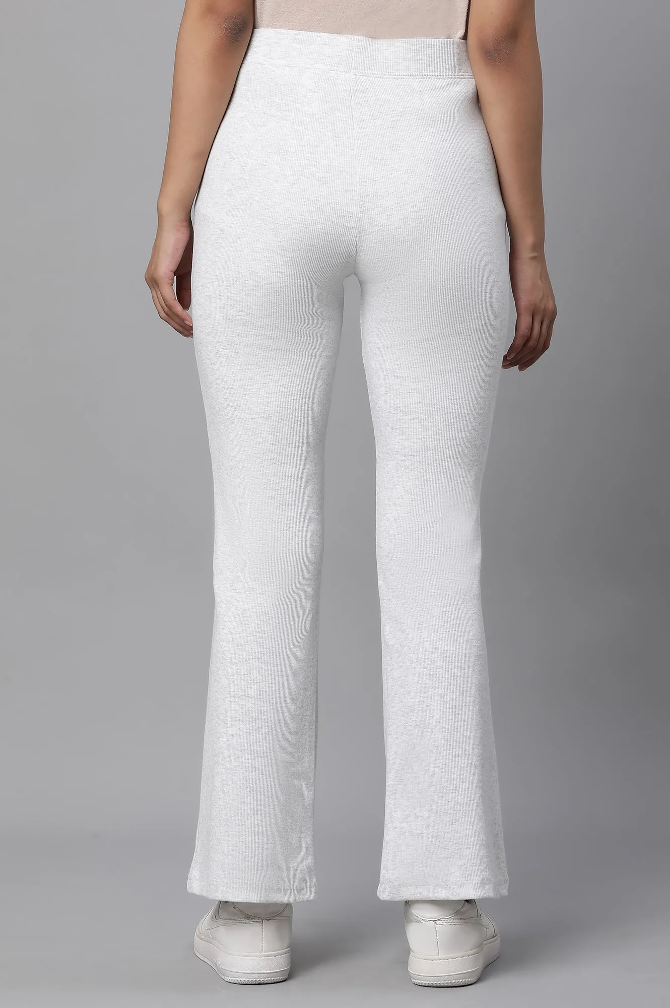 White Boot-Cut Flared Pants