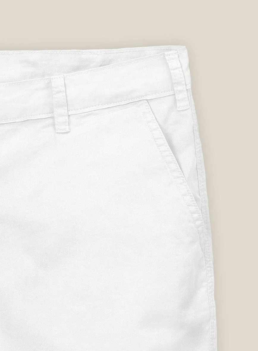 White Stretch Chino Shorts